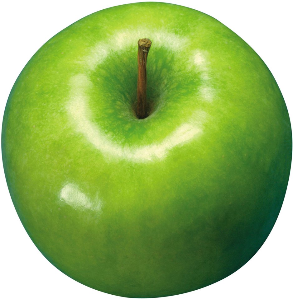 Зеленое яблоко вид сверху