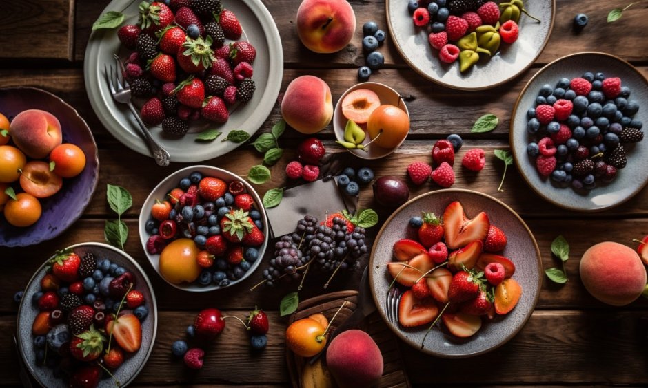 Блины с фруктами и ягодами