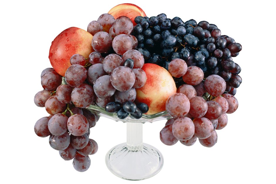 Ваза с фруктами на прозрачном фоне