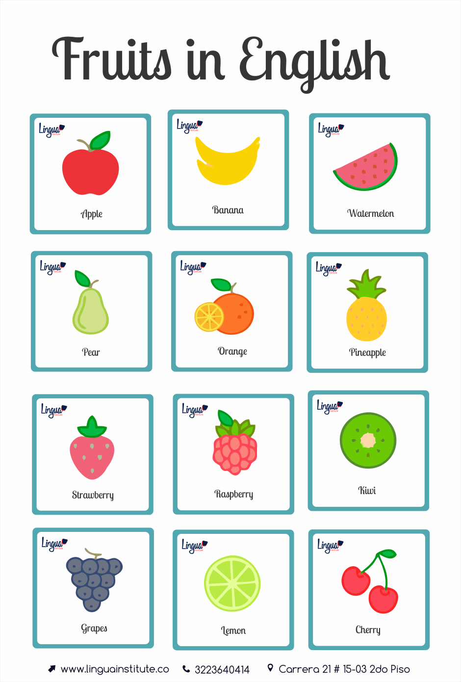 Fruits Flashcards for Kids