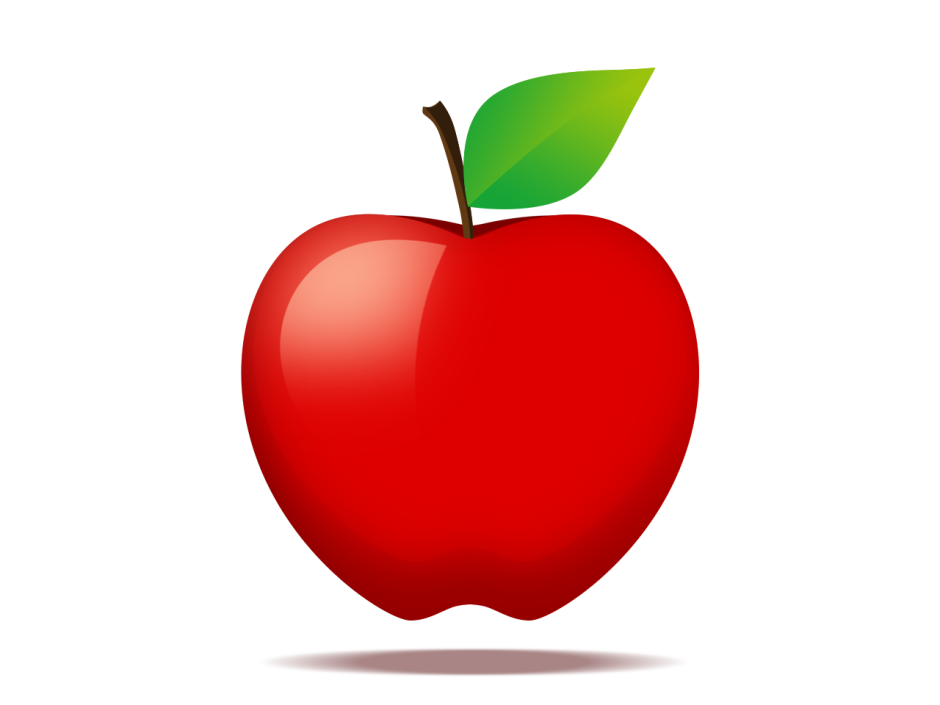 Яблоко для детей на прозрачном фоне