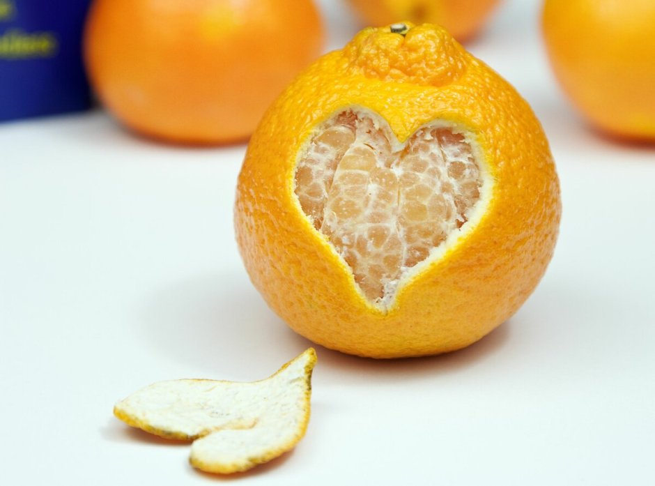 Сердце из мандаринов