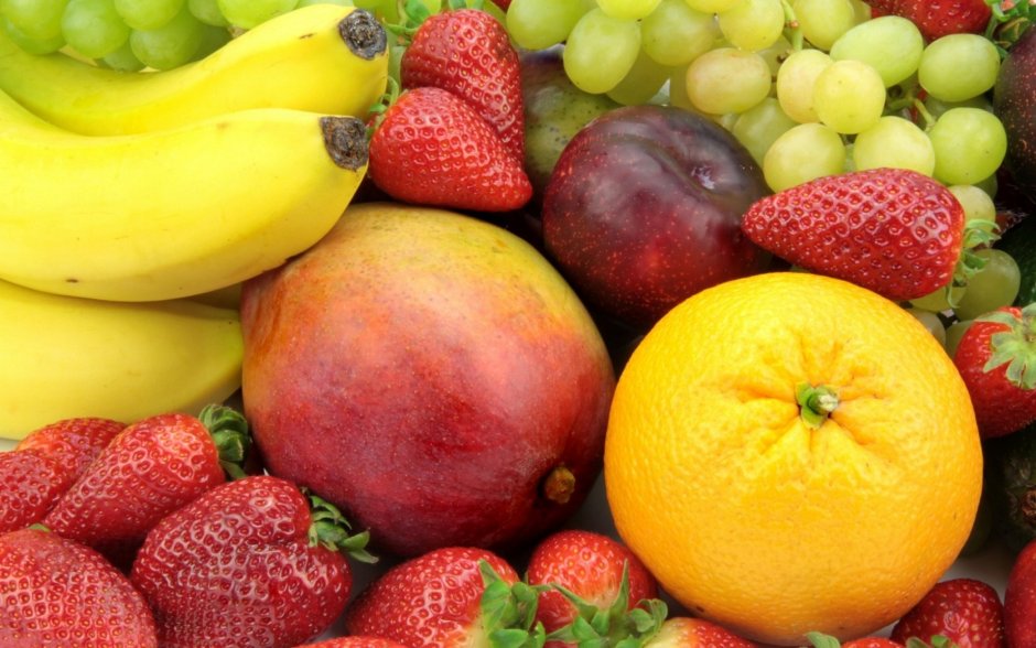 Разные фрукты и овощи